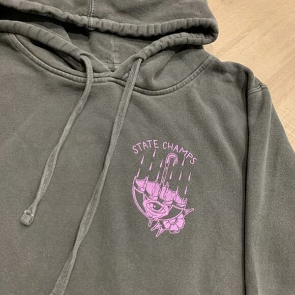 State Champs Pop Punk Band Umbrella Sweatshirt Hoodie Gray Men's Small S Purple - Picture 3 of 5
